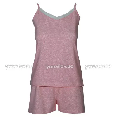 Піжама (Люкс-Пеньє) ТМ "Ярослав" м.Ф-155 рожева в горошок